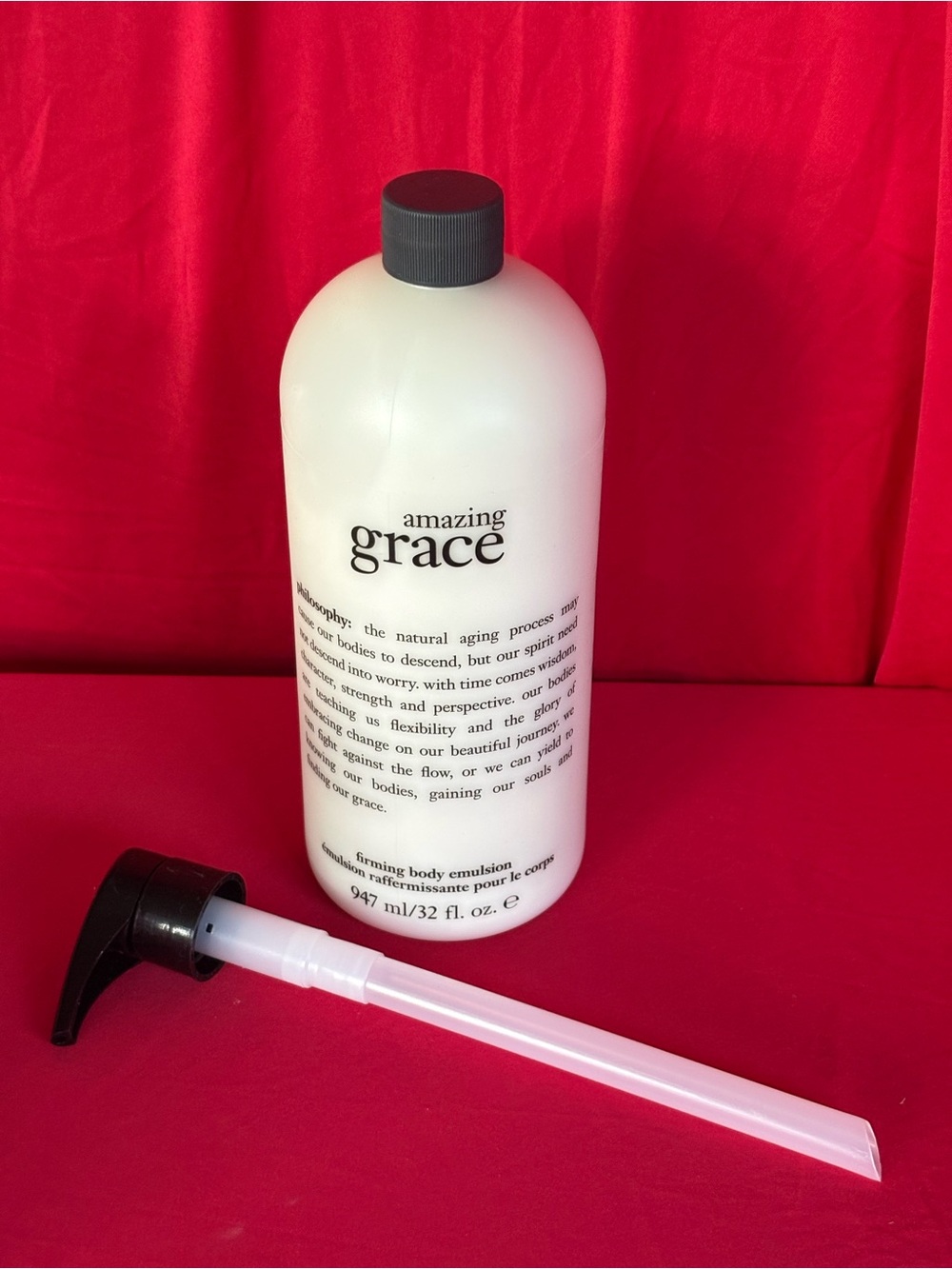 32-fluid-ounce size bottle of Philosophy Amazing Grace